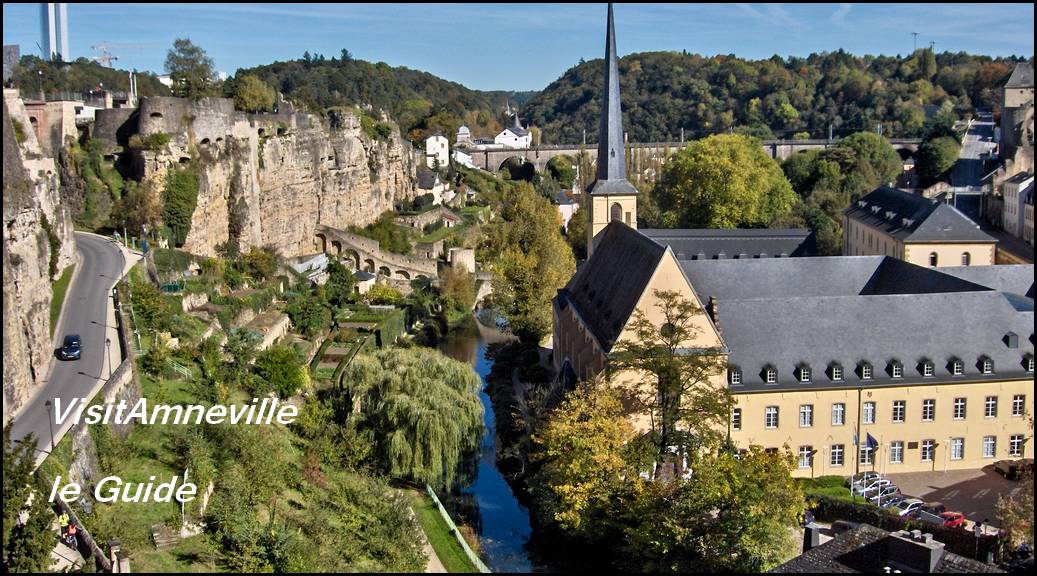 Vu sur l'abbaye de Neumunster, l'Alzette et les casemates